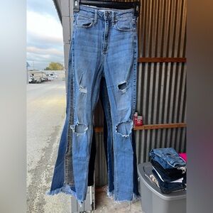 Women's Distressed Blue Jeans